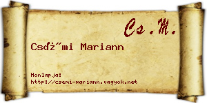 Csémi Mariann névjegykártya