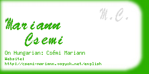mariann csemi business card